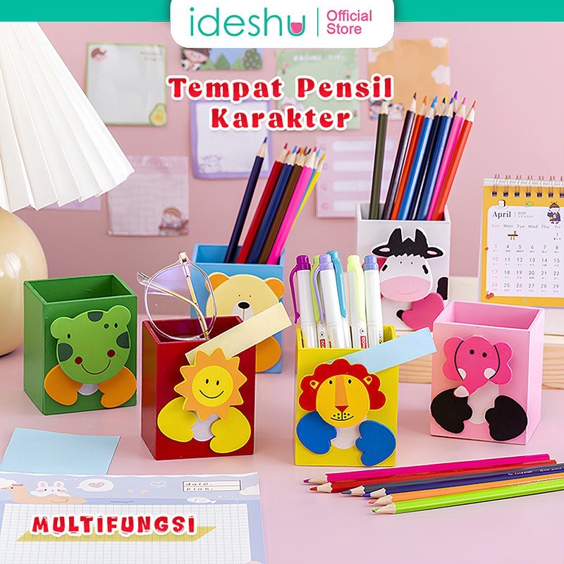

Tempat Pensil Bermotif Hewan Bahan PolyPropylene Tempat Pensil Dan Pulpen Karakter Serbaguna Desktop Multifungsi Pen Holder