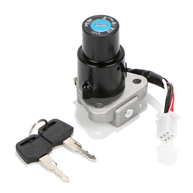 Motorcycle Ignition Switch Lock with Key Set Electric Door Lock 6 Wires for Kawasaki KLR-650 KLR 650