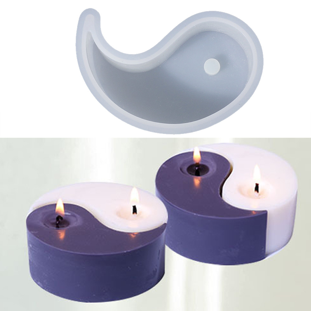 

Yin Yang Candle Silicone Mold Tai JI Handmade Scented Candle Soap Making Wax Mould Resin Plaster Ornament Craft Molds Home Decor