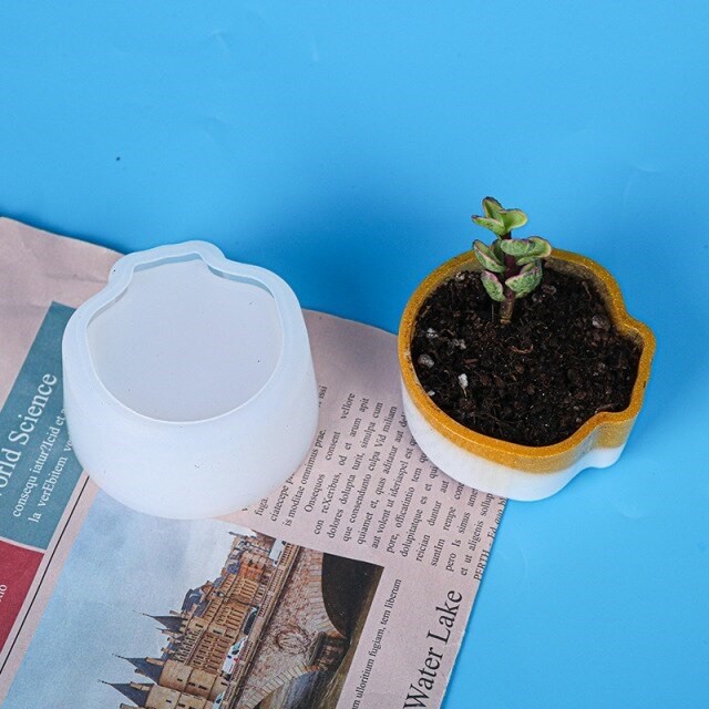 Cetakan Silikon Succulent Pot Kecil Resin Epoxy Mold - Kerang