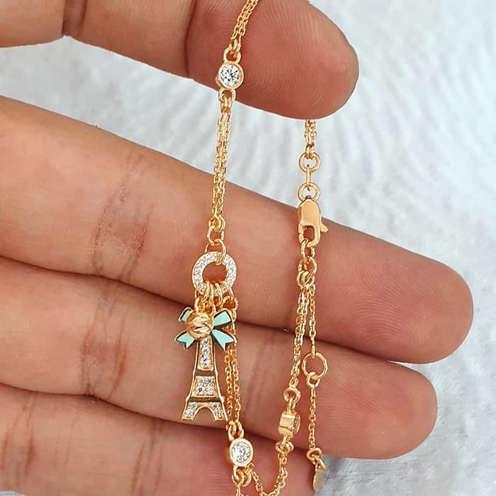 gelang trixie double layer eiffel tower cat emas 70% 700 70 %