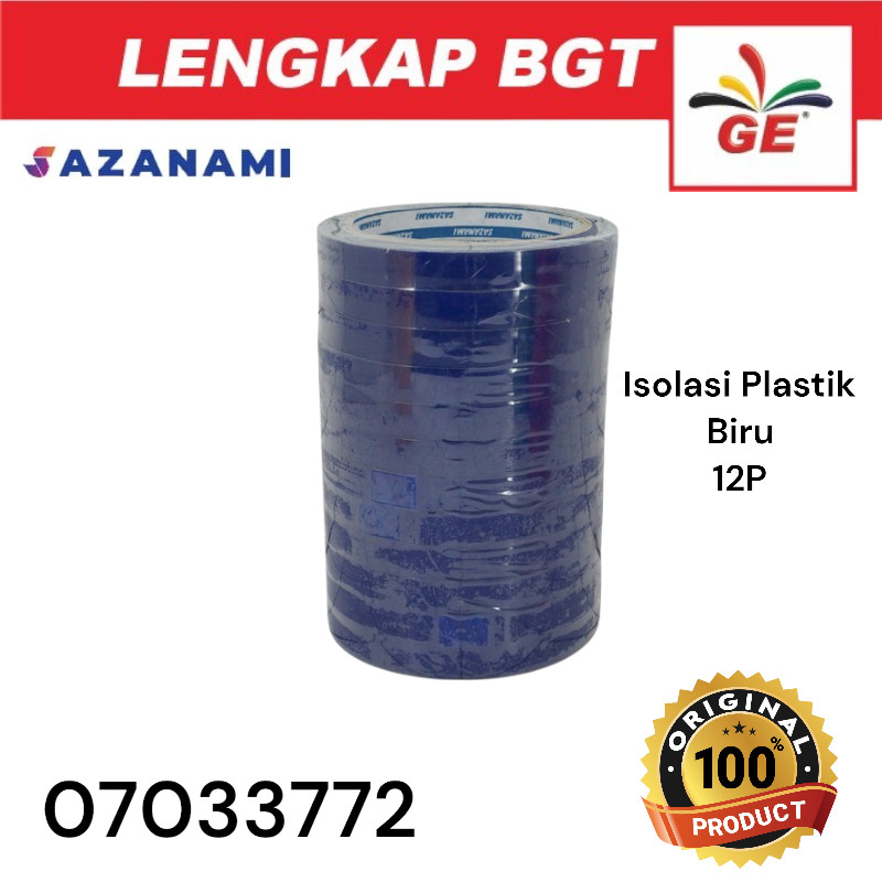 

Isolasi Plastik Lakban Sazanami Biru 12mmx50M 12P - 07033772