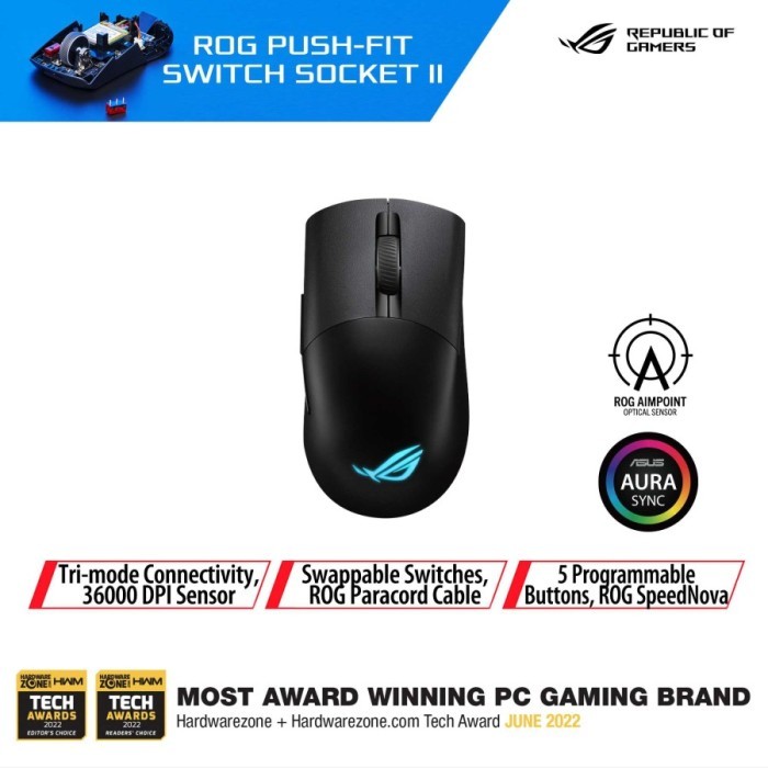 ASUS ROG KERIS Wireless Aimpoint - Mouse Gaming - Black