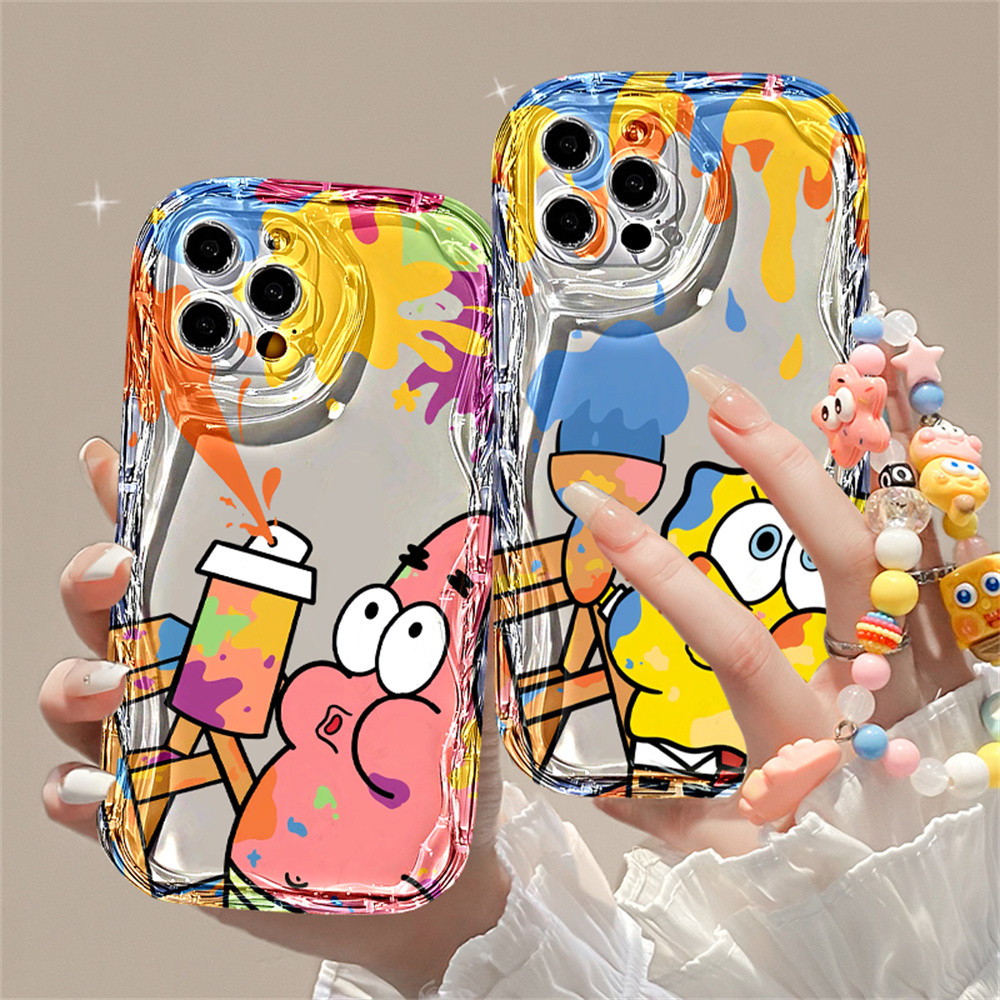 Case For Xiaomi Poco X6 5G X5 POCO M6 PRO C65 C55 C40 M3 Pro X3 GT X3 NFC M3 Lanyard Doodle SpongeBo