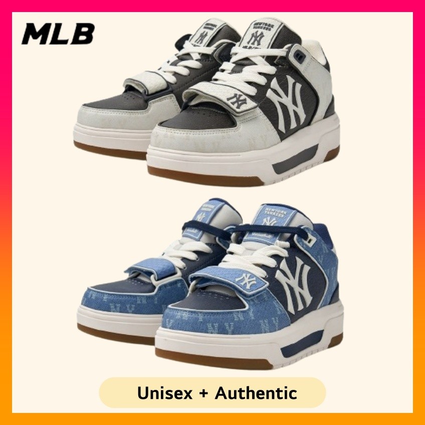 MLB CHUNKY Liner Mid Denim Classic Monogram Unisex Shoes (2024New)