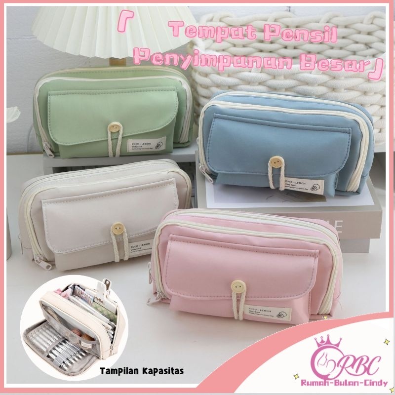 

【Penjual Lokal】New Design Tas pena tali katun berkapasitas besar Dua Resleting Berpenampilan Tinggi Pencil Cases Large Capacity Pencil Bag