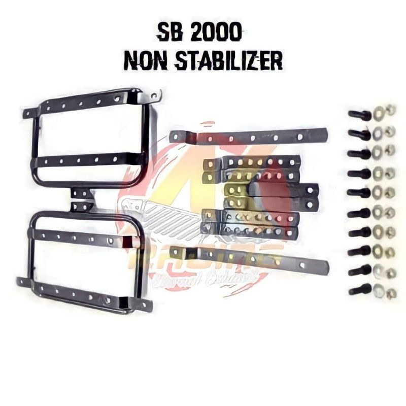 BRACKET SIDE BOX 2000 + STABILIZER / BREKET SB 2000 FULL FITTING