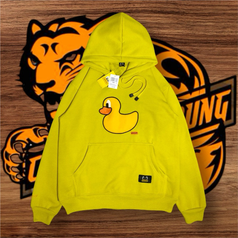 hoodie pancoat bebek bordir timbul full tag warna kuning sweater wanita pria terlaris bisa cod