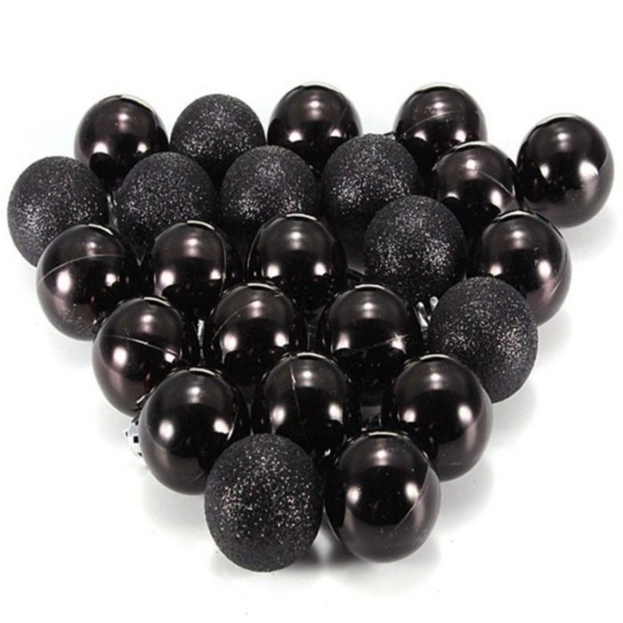 

HIASAN DEKORASI BOLA GLITTER POHON NATAL GARLAND GANTUNG CHRISTMAS TRE - Hitam, Isi 3 Paket