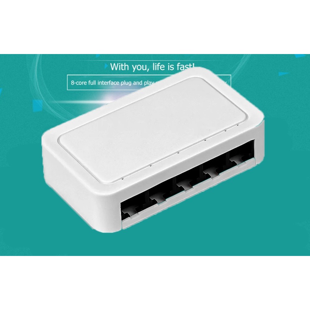 Network Switch 10/100/1000Mbps 5 Port Ethernet Mini Switch Internet Splitter Desktop RJ45 Network Hu