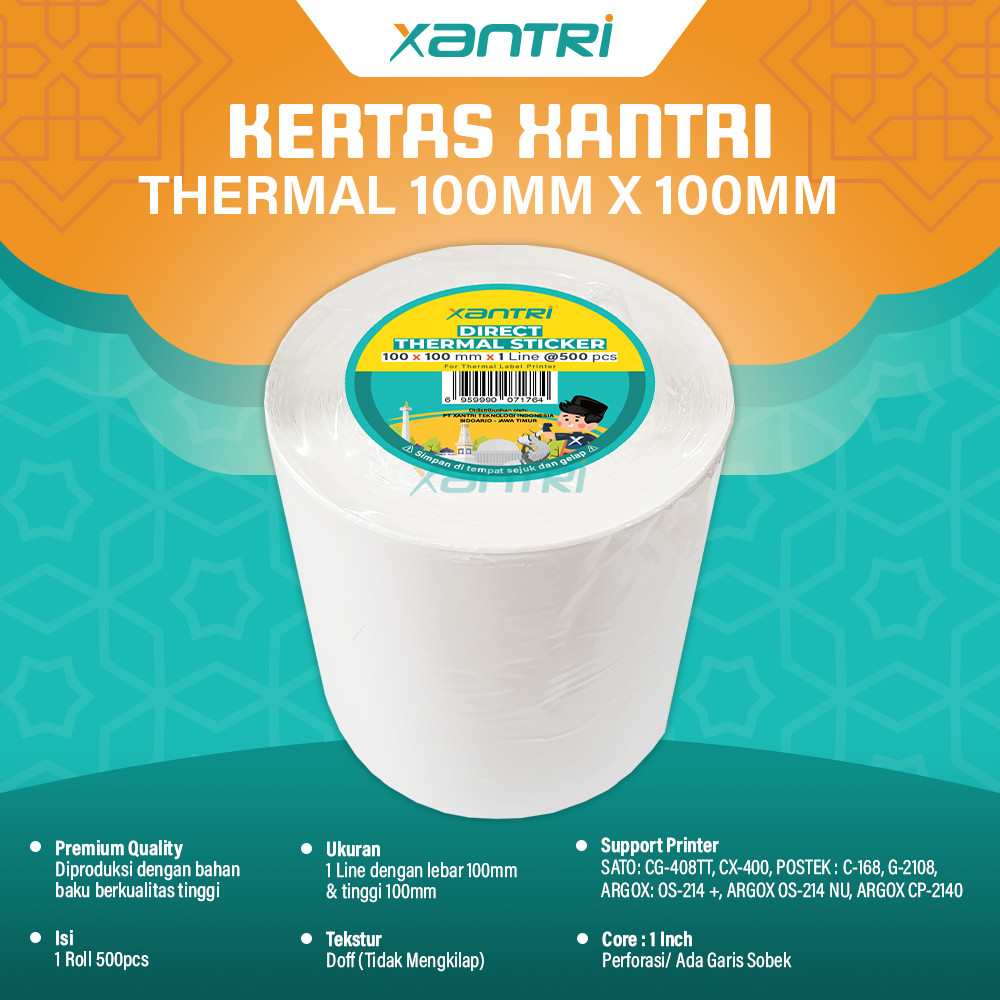 

Xantri - Kertas Resi Label Thermal Barcode 78mm 100mm 150mm Varian