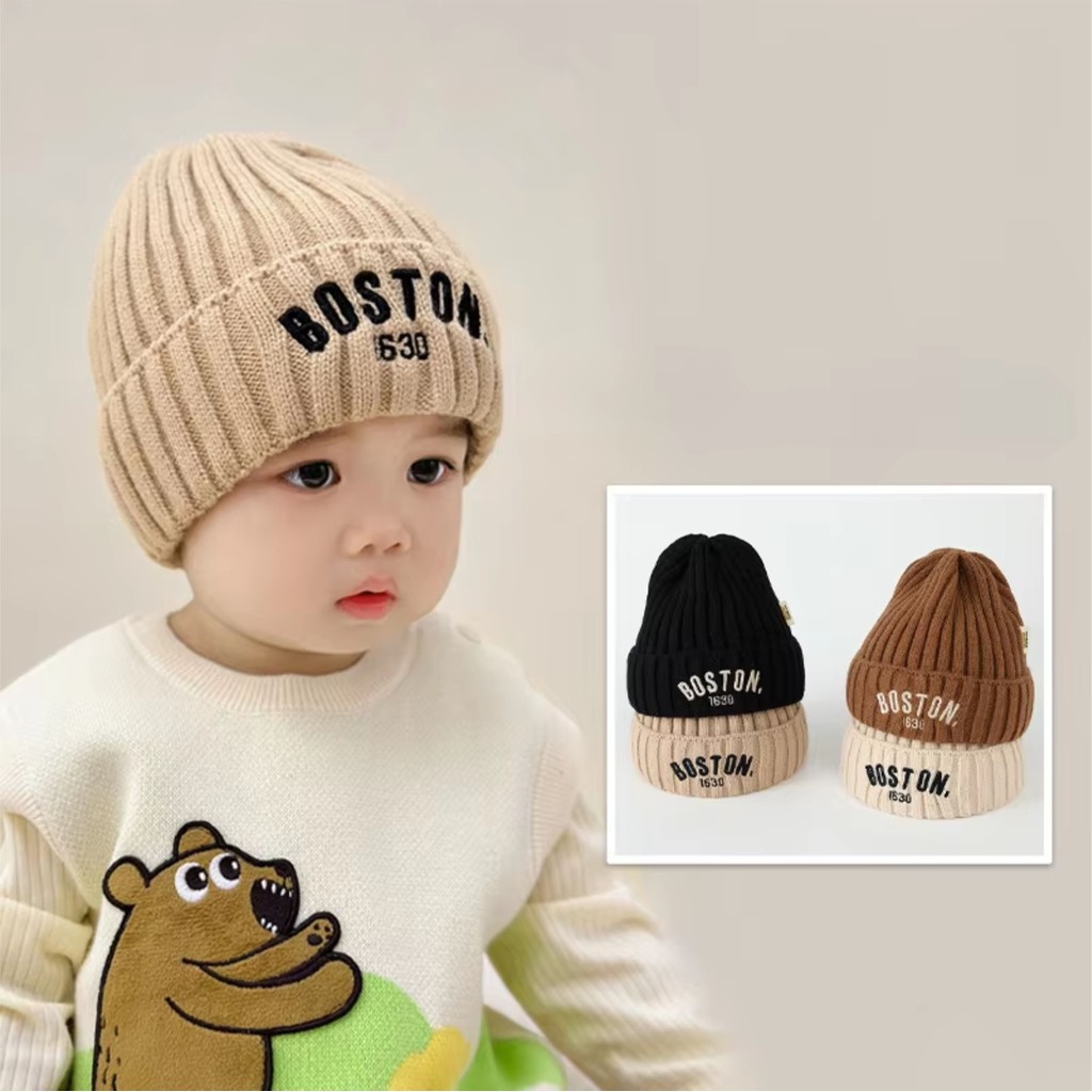 Topi Kupluk Beanies Ciput Rajut Anak anak bayi Boston Laki Laki dan perempuan 6-3 tahun