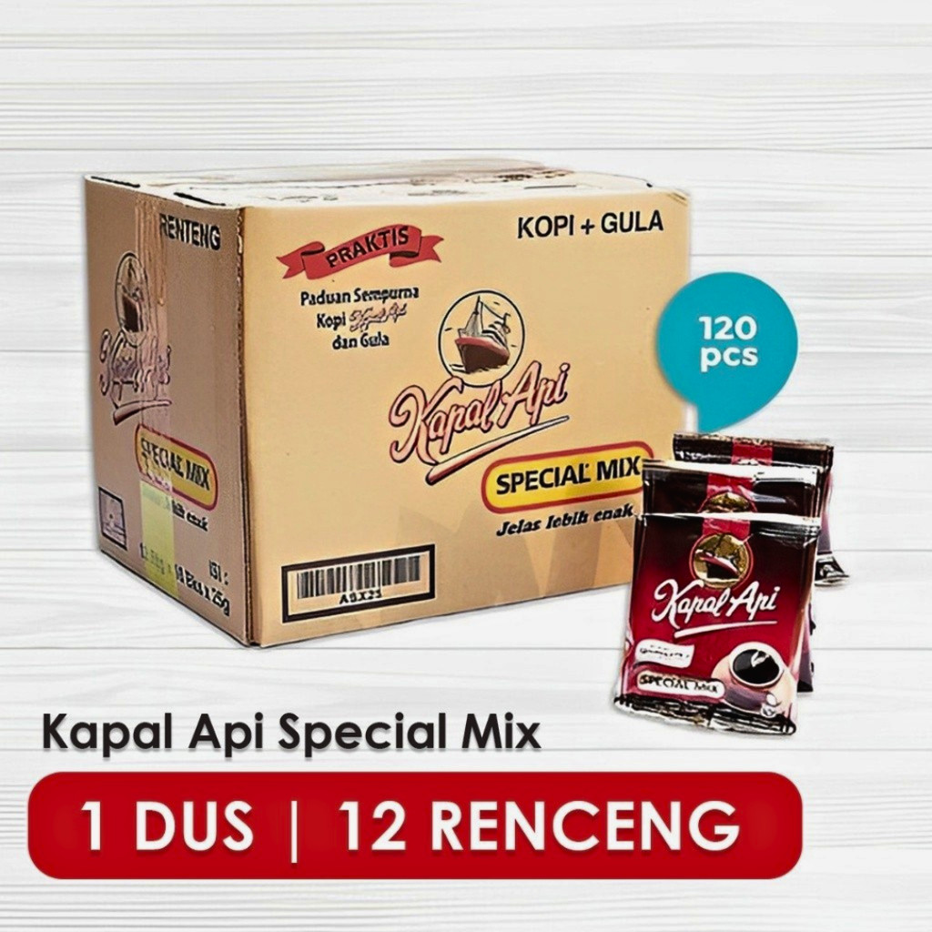 

Kopi Kapal Api Bubuk Special Mix 1 Karton Isi 12 Renceng Kopi Sachet 23 Gram