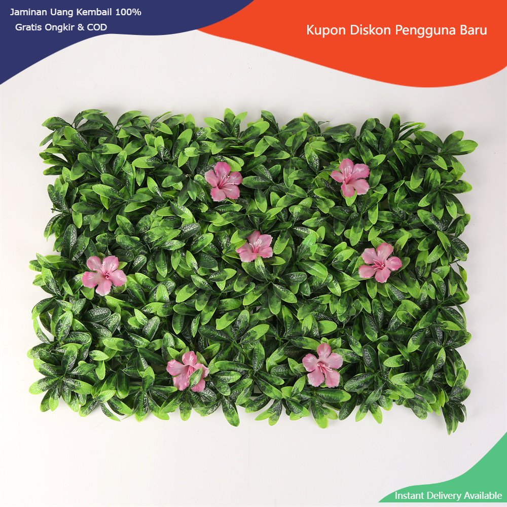 Daun Sintesis Premium Hias Ornamen Dekorasi Rumah Pagar Dinding Roll Rumput Buatan Plastik