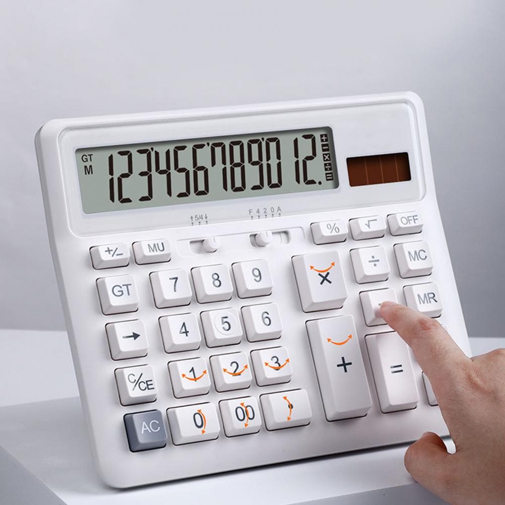 

Desktop Calculator Durable Calculator 12-digit Electronic Calculator with Lcd Display for Home Office Business Dual for School