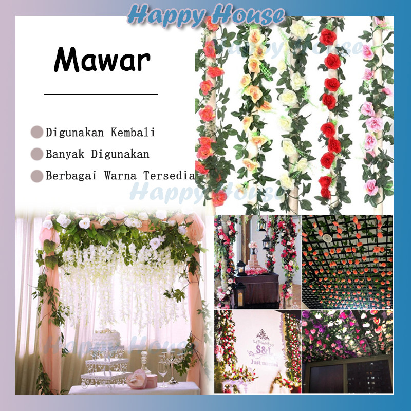 Bunga Mawar Besar Rambat Artifical Bunga Rambat Plastik