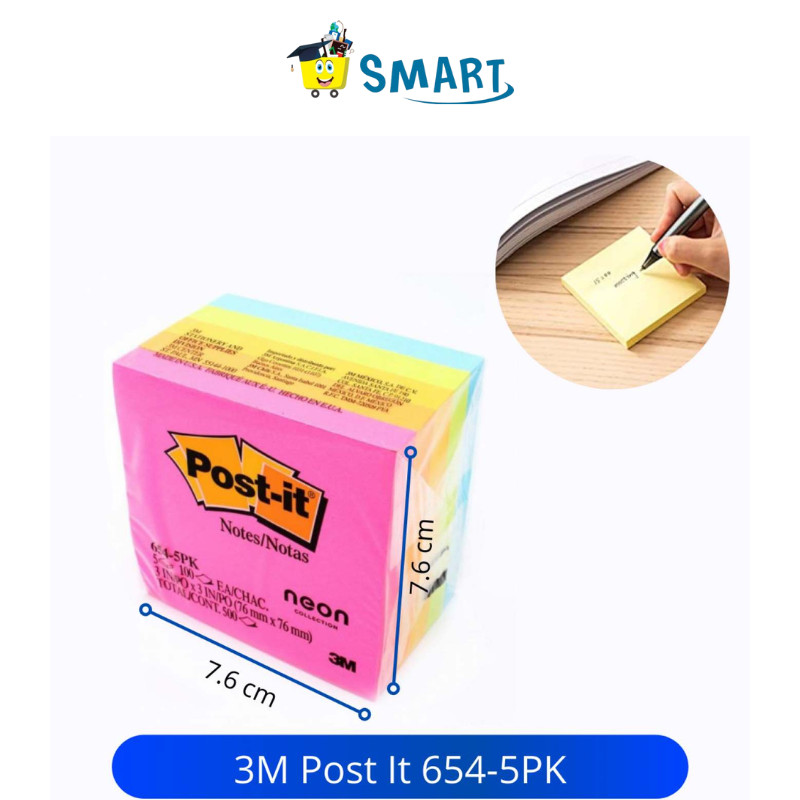 

3M POST IT TYPE 654 5PK WARNA