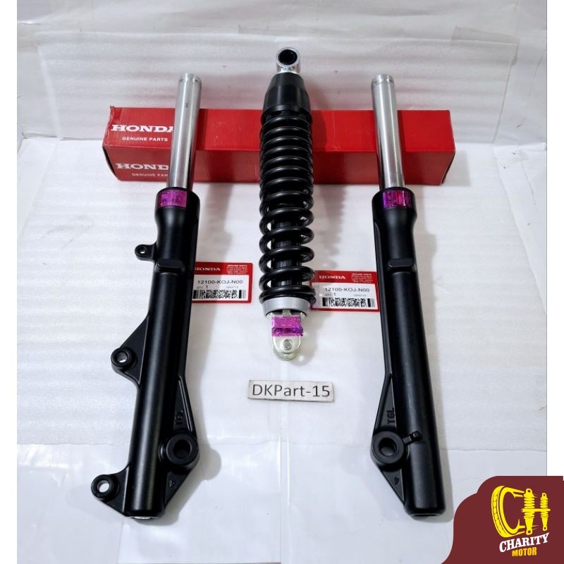 As Shock Depan Plus Tabung+Shobreaker Belakang (KOJ) Honda Beat Led Esp ,Beat New Esp ,Beat Delux Es