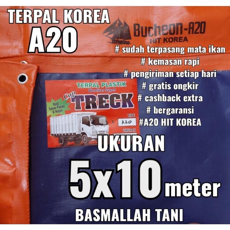 DISTRIBUTOR TERPAL Terpal Korea A20 Ukuran 5x10 meter cap TRECK