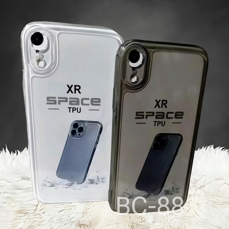 SOFT CASE HITAM BENING TRANSPARAN IPHONE XR SILIKON CASING SPACE TPU PROTECT CAMERA CASE [MZ]