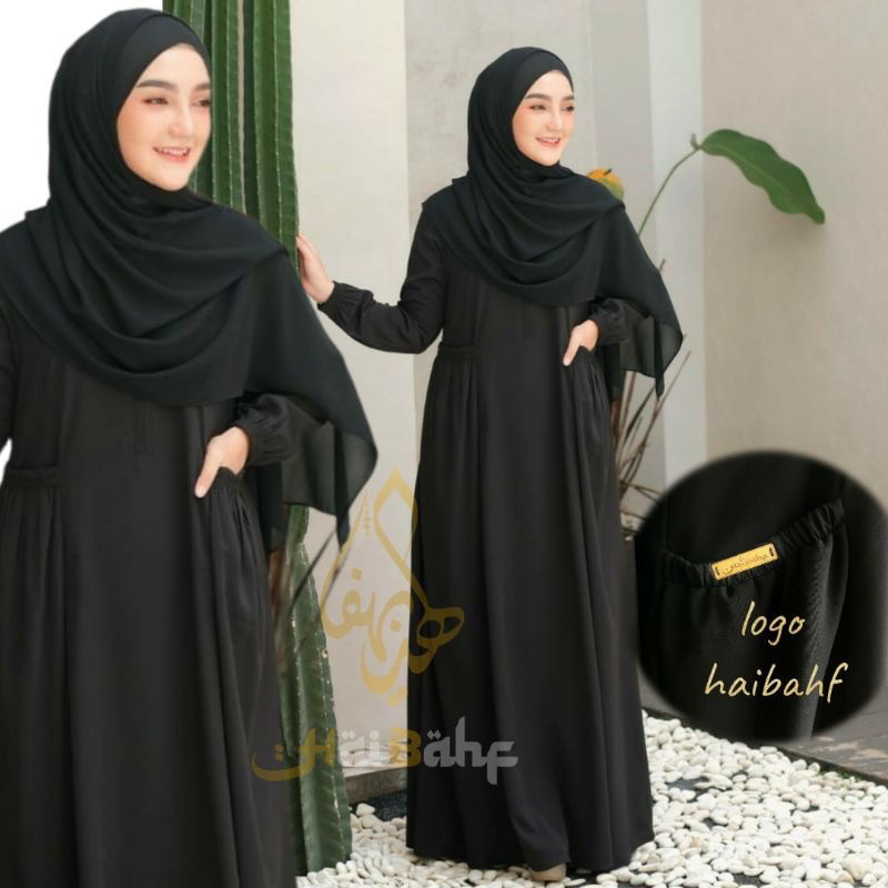 Abaya Basic Polos Gamis Hitam Pekat Jetblack Saudi Baju Syar i Turkey Arab Bordir
