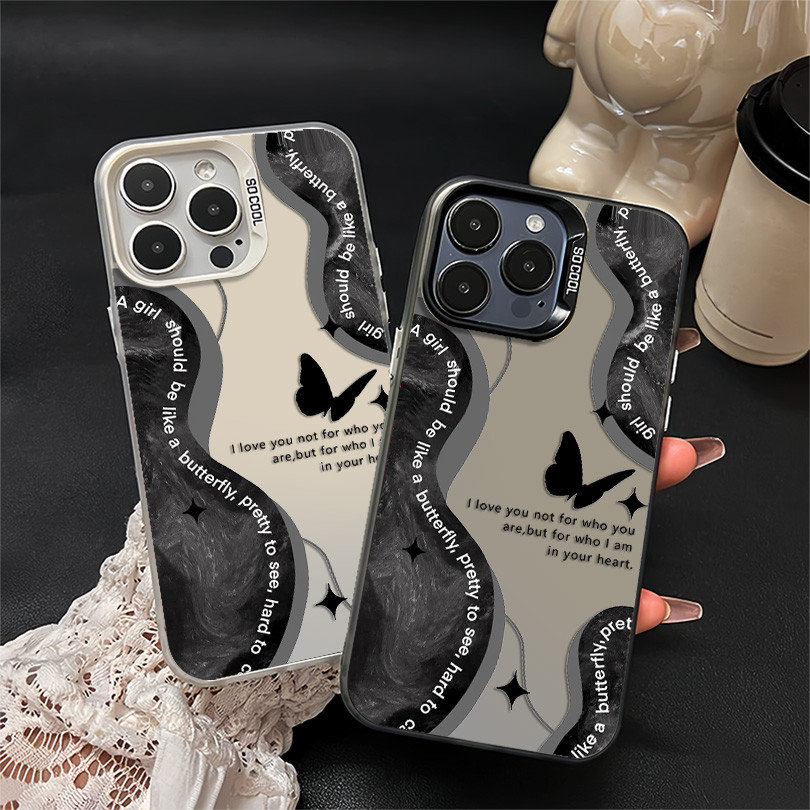 Black Block Butterfly Premium Matte Hard Case Hp OPPO RENO11 RENO8T RENO11PRO Casing Ponsel RENO4/6/