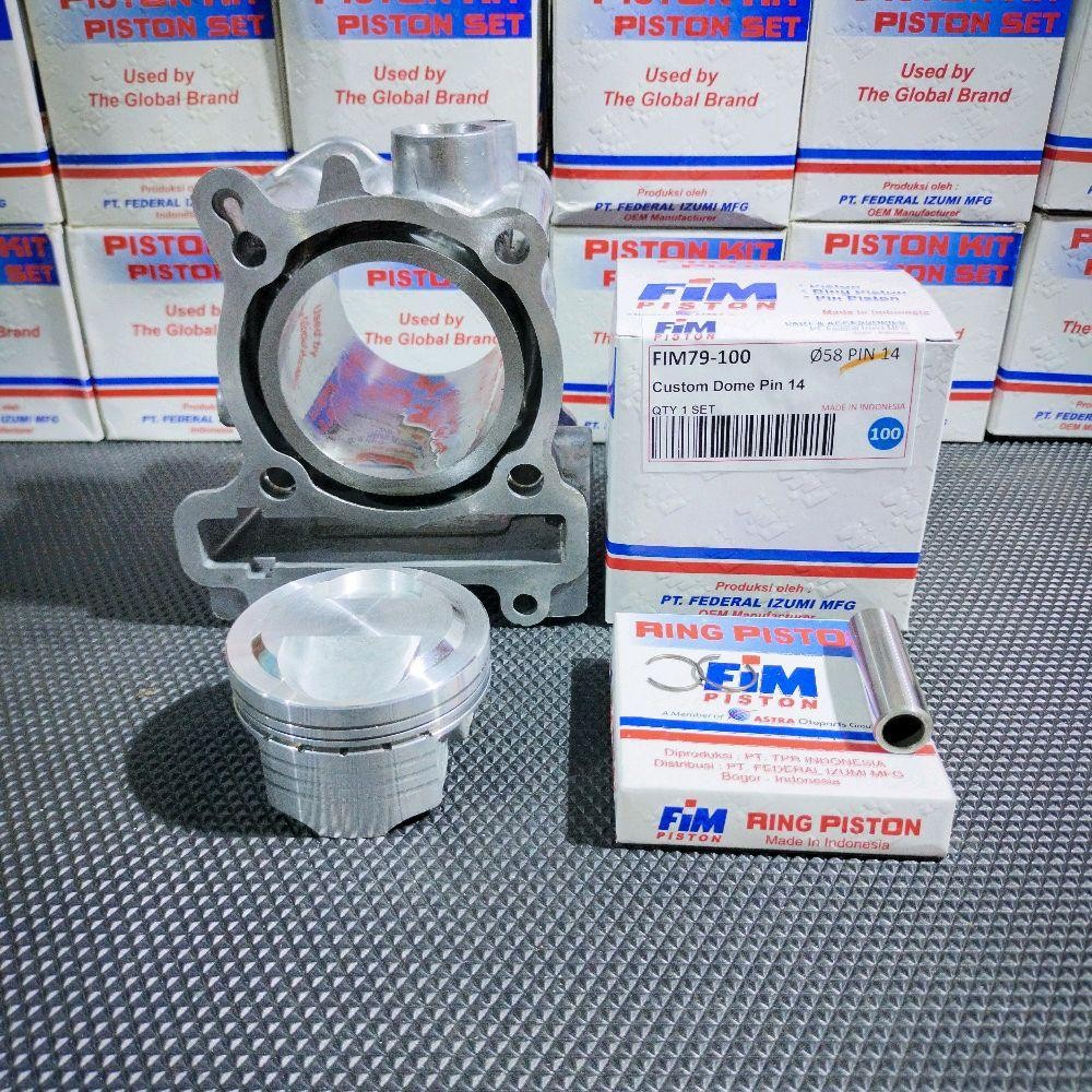 Blok Seher Custom Bore Up Xeon Karbu/Xeon RC/GT125 - 54 57 58 58,5 60 62 mm Pin 14 | Blok Boring Tan