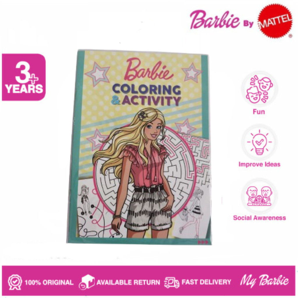 Barbie Activity Book Large / Buku Mewarnai/Buku Aktivitas