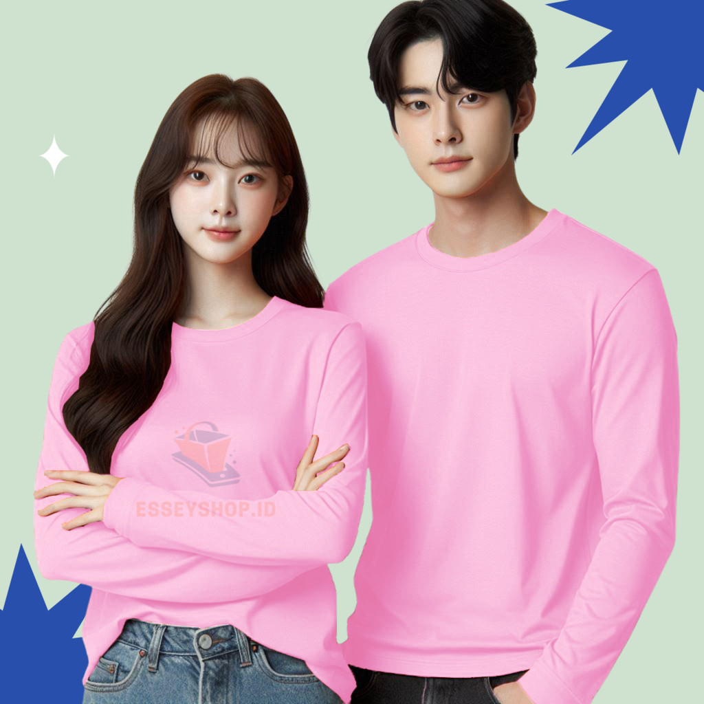 Cewek Kaos Pria Panjang Tebal Size Polos Lengan Cotton Combed 30S Hemat Katun Tshirt Adem Semi Overs