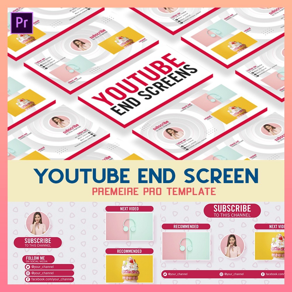 

NS YouTube End Screens Editable Template | Premiere Pro