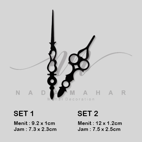 Akrilik Jarum Jam Dinding LOUIS Clock Hands Motif Ornament Bulat Akrilik 2mm Laser Cutting NadaMahar