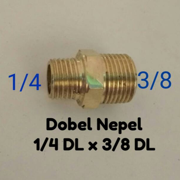 Double Sock / Dobel Sok Nepel Drat Luar 1/4 x 3/8 Drat Luar