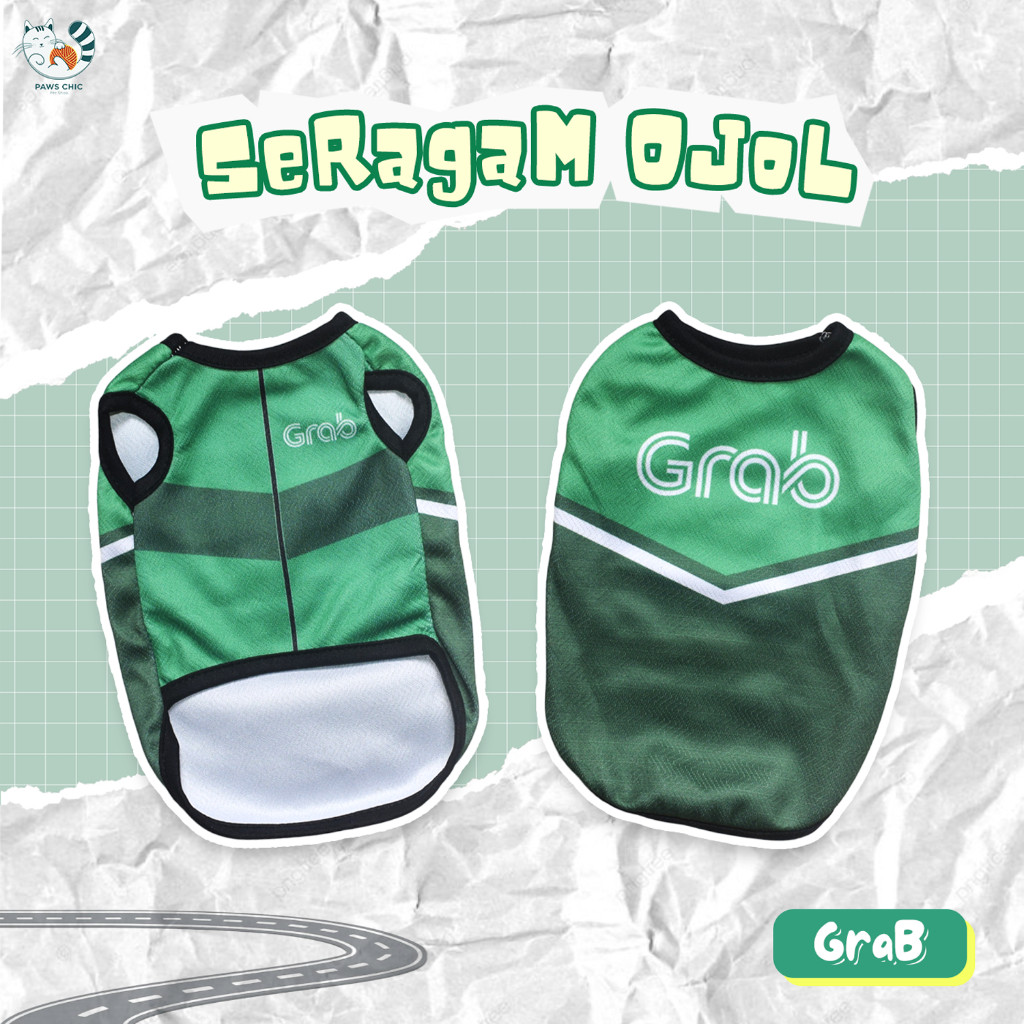 Baju Kucing Anjing Size Jumbo Seragam Grab Rompi Ojol Lucu Murah untuk Kucing Anjing Kelinci Anak Ka