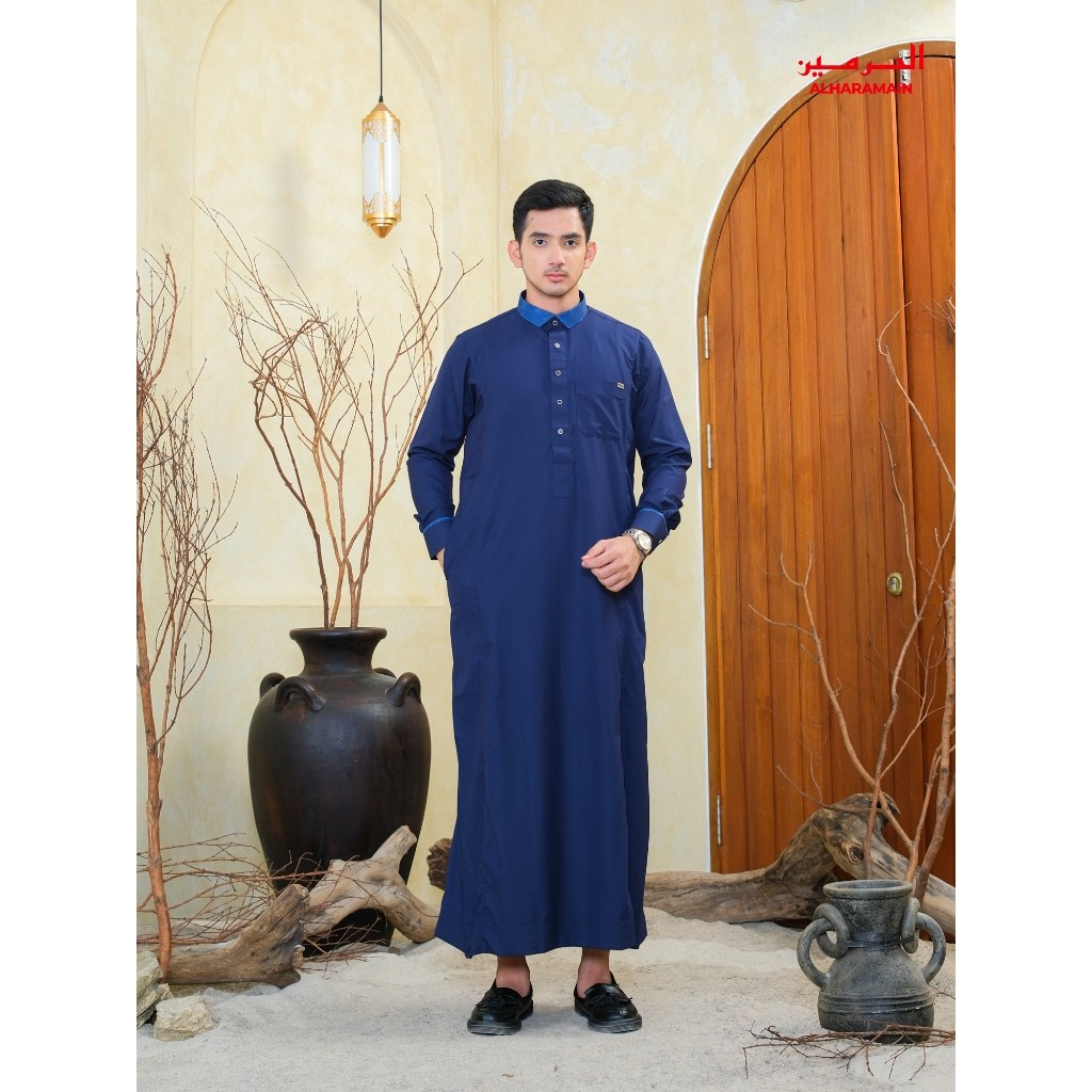 AL Haramain Jubah / Gamis Pria Remaja & Dewasa Premium (IGH 004) | Navy | Biru Muda | Biru Kehijauan
