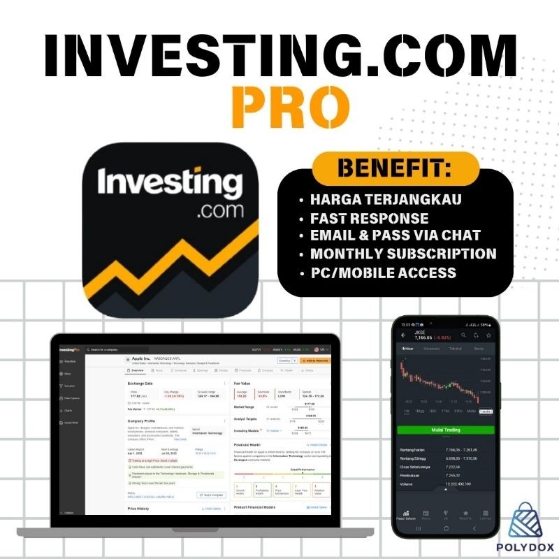 Investing Pro/Pro+ Lifetime Premium Mobile/Pc - Aplikasi Analisa Saham Forex Crypto Termurah Investi