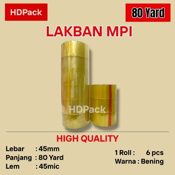 

( READY BATAM ) 80 YARD Lakban Bening - Lakban Cokelat MPI 80 yard 1 ROLL Isi 6 pcs Instant Delivery - BENING 80 Yard, 1 Roll 6 pcs