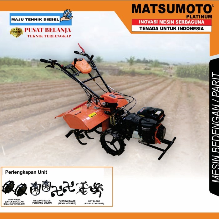 Mesin Cultivator Bedengan Parit Tiller Matsumoto MTM-900 RD