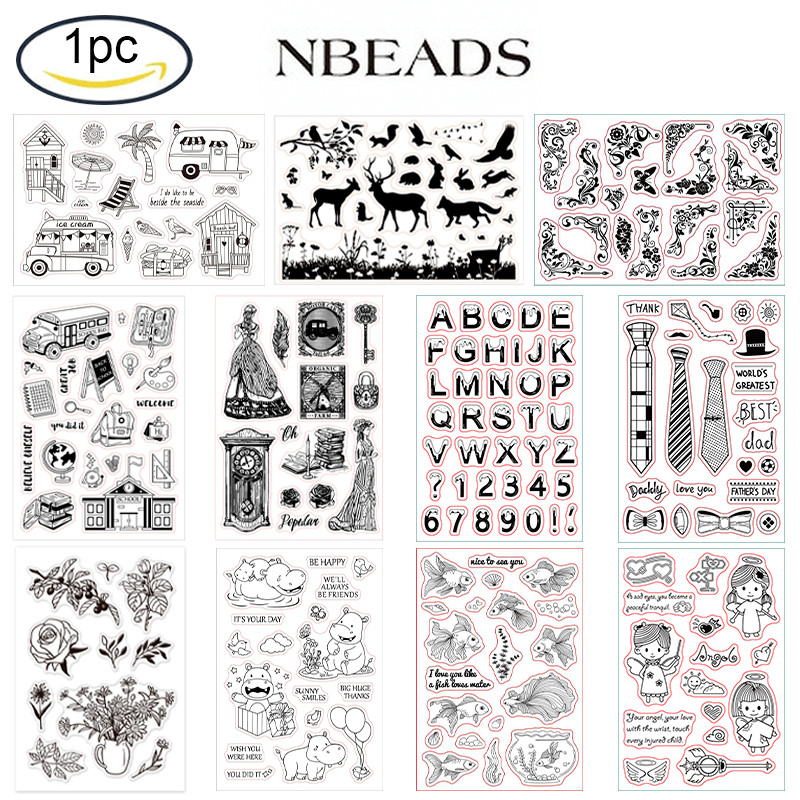 

1PC Vintage Lady and Clock Silicone Clear Stamps Rose Transparent Stamps for Birthday Valentine's Day Cards Making DIY