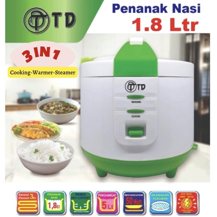 MAGICOM RICE COOKER TD 1,2 1,8 LITER / PENANAK NASI TD 1,2 1,8 LITER - 1,2 Liter