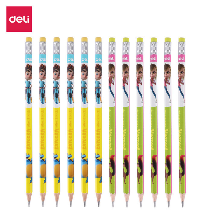 

Pensil / pencil 2B Deli EU52900 Penghapus Kartun Explora
