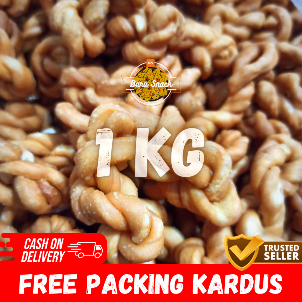 

[ 1KG ] Pluntir / Pluntiran / Plintiran / Kue Tambang Cap Jembatan Emas / Snack Kiloan Murah -K