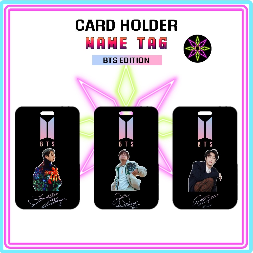 

ORI TERLARIS Hikari Print ID Card Holder BTS Edition Nametag Tanpa Tali Card Holder Tempat Kartu COD