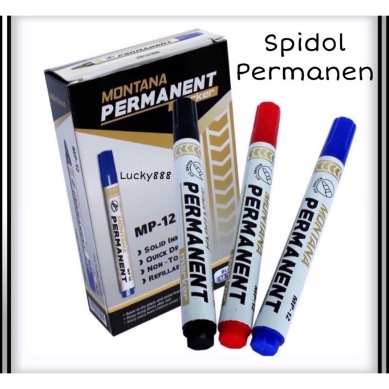 

SPIDOL 1pcs Montana MP12 Permanent permanen Hitam Bisa Diisi Ulang MP-12 DAR