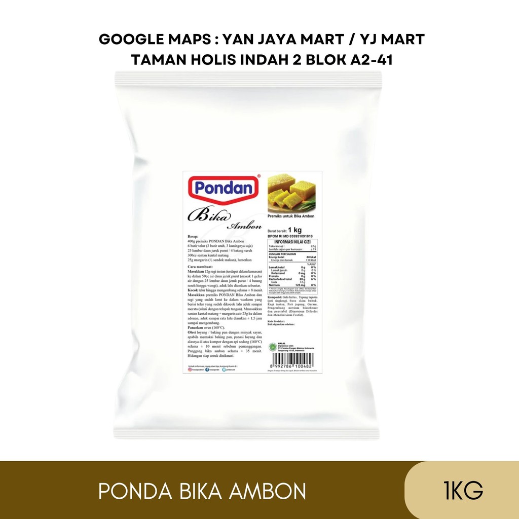 

Pondan Bika Ambon / Tepung Premiks / Kue Tradisional / Tepung Premiks Bika Ambon1kg
