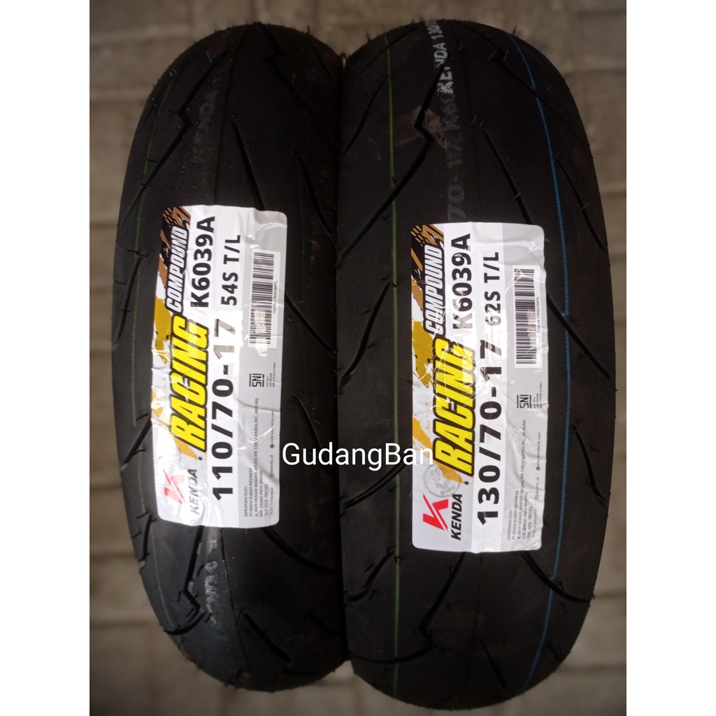 ( PAKET 2 BAN - RING 17 ) KENDA K6039 110 70 17 & 130 70 17 SOFT COMPOUND SPORT TUBELESS FREE PENTIL