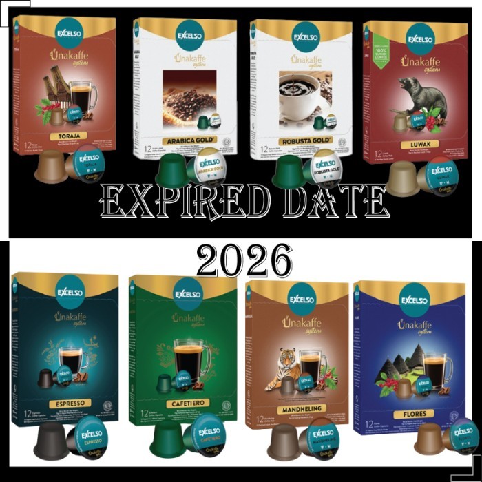 

EXCELSO CAPSULE UNAKAFFE Kopi Kapsul Ventura All Variant 12 pods - Robusta Gold