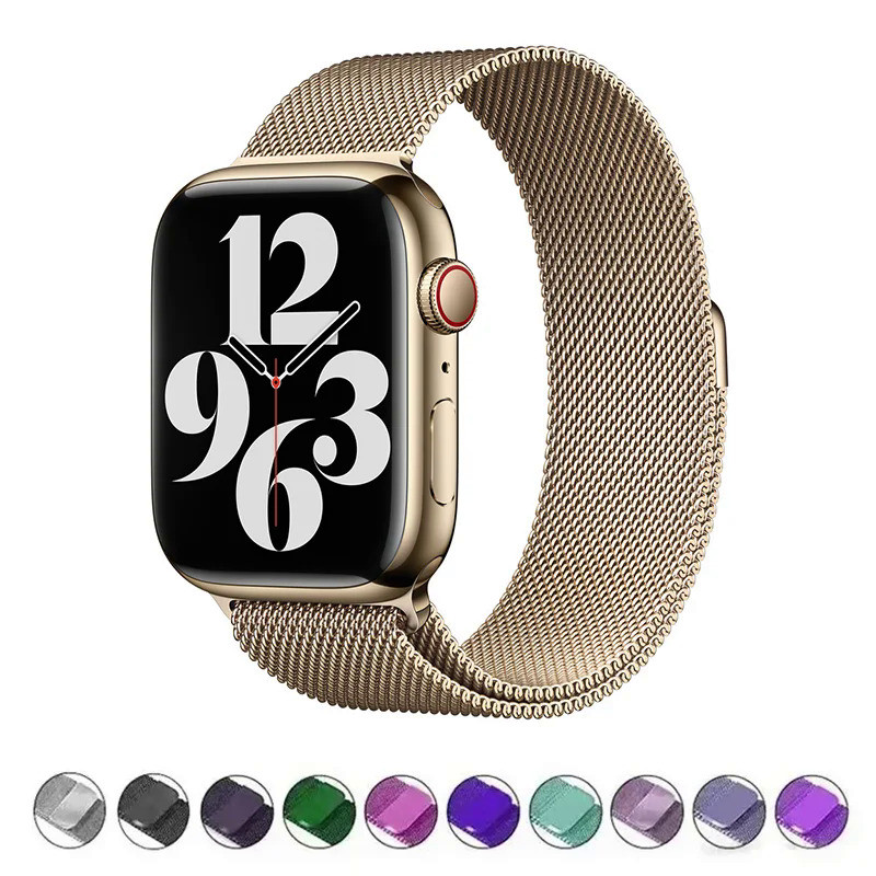 Tali jam Tali Milanese Loop Untuk Band Apple Watch 46mm 49mm 44mm 40mm 45mm 41mm Gelang Metal Klasik