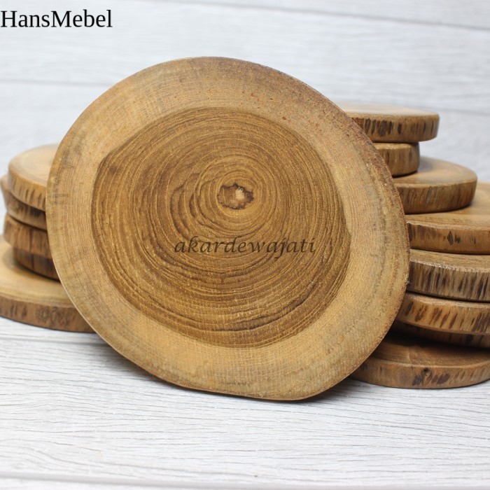 Wood slice/potongan kayu jati alami Berkualitas