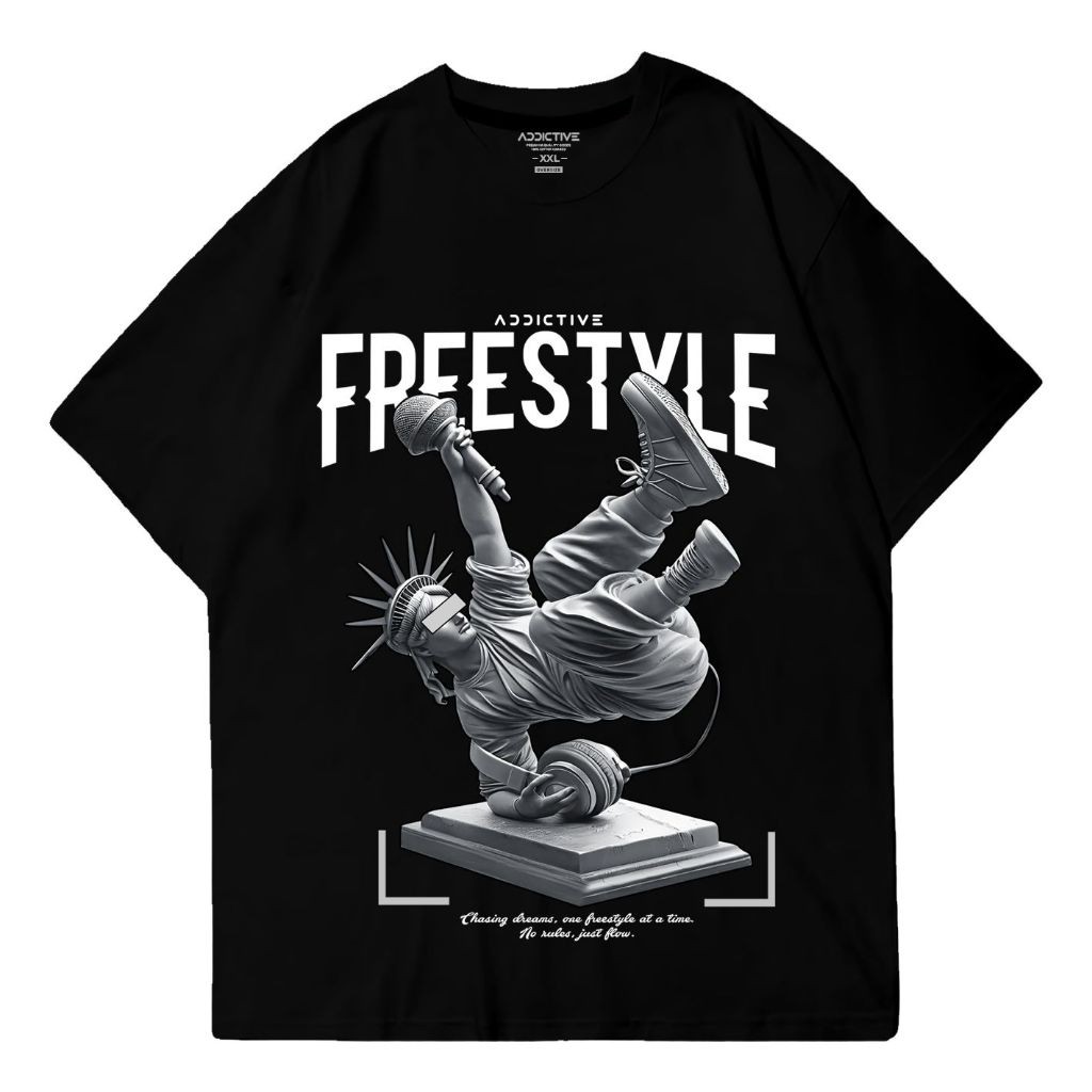 Addictive Premium Oversize T-Shirt - Freestyle, Kaos Atasan Pakaian Cotton Combed