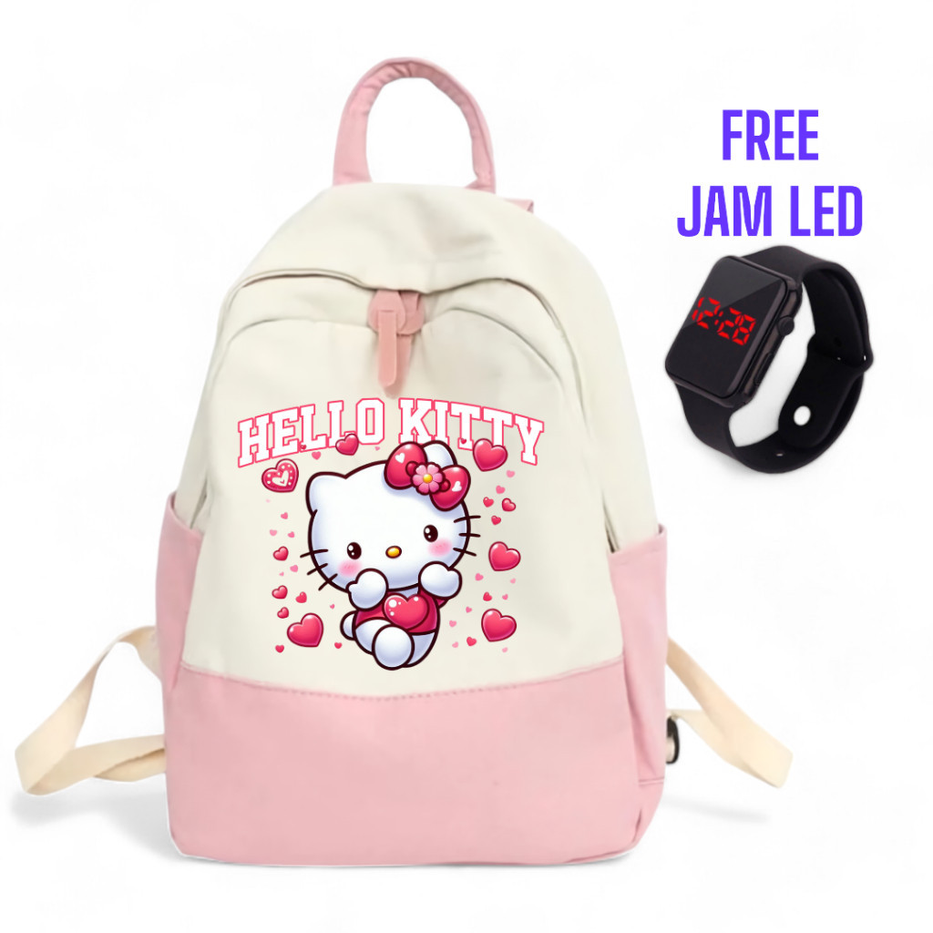 TAS ANAK HELLO KITTY SEKOLAH PEREMPUAN WANITA REMAJA KEREN KECE TAS SEKOLAH SD SMP SMA SMK